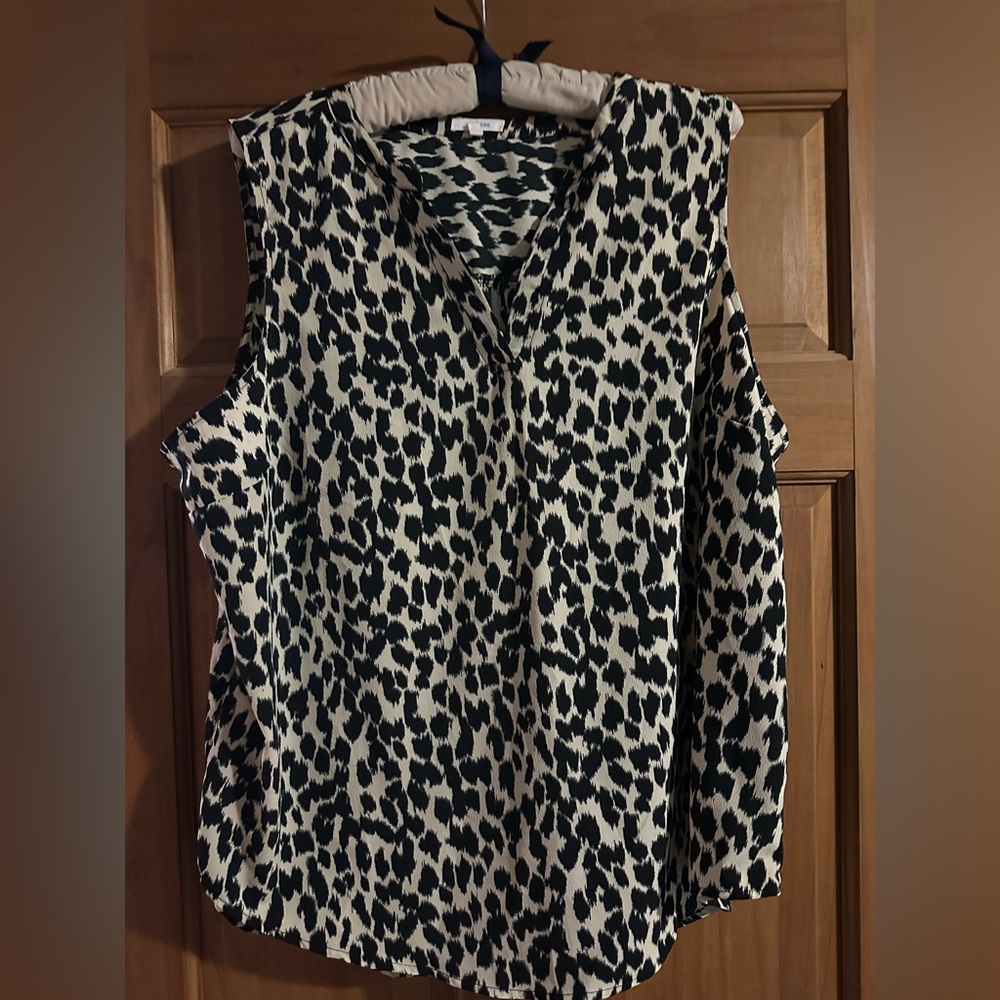 Maurices Black and Cream Animal Print Blouse